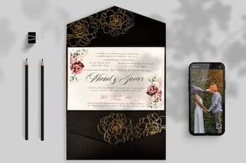 productos de invitaciones de boda y cajas para eventos