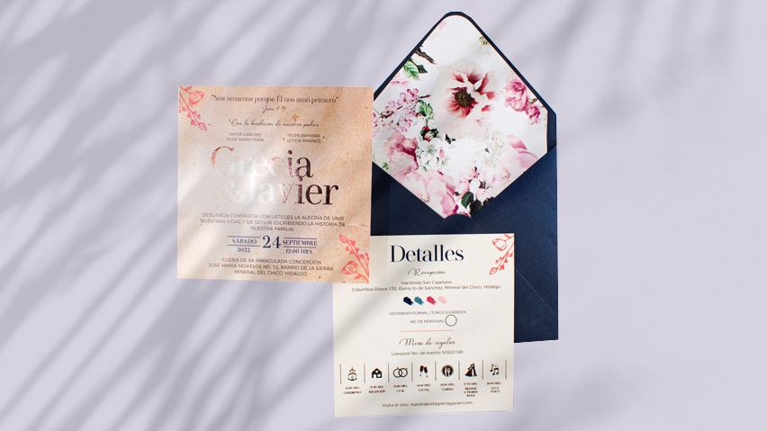 productos de invitaciones de boda y cajas para eventos